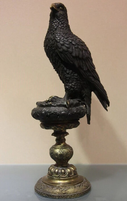 

wholesale factory Western Art Deco Bronze Copper Eagle Falcon Hawk Bird Artwork Sculpture Statue