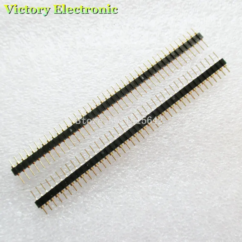 10Pcs Gold Plated 2.54mm 40 Pin Singles Row Straight Round Pin Header/<Strips