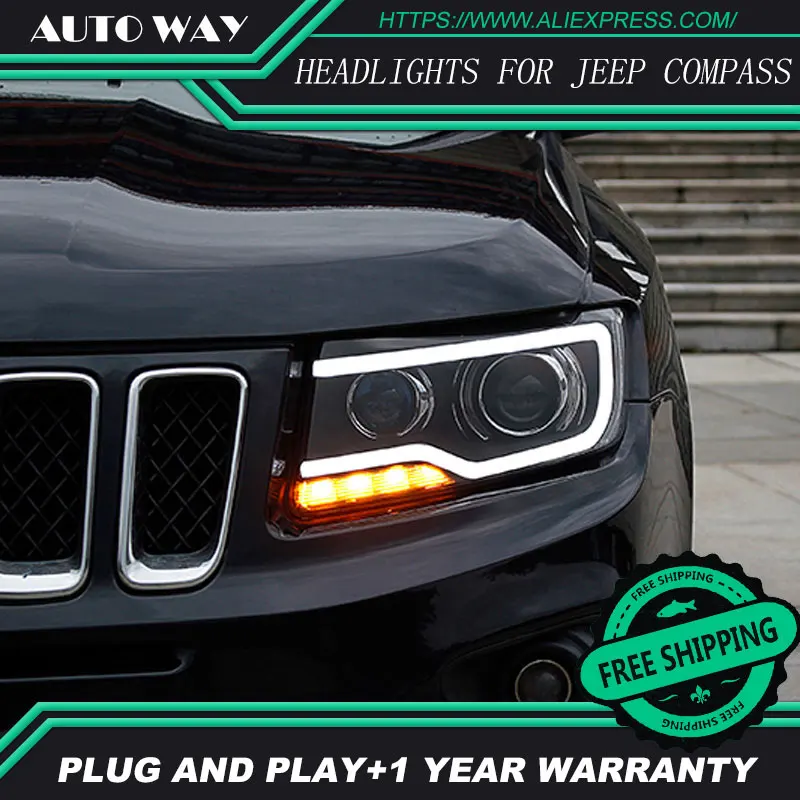 Buy Car Styling Head Lamp for Jeep Compass Headlights