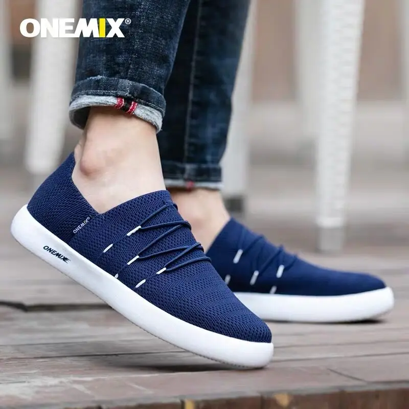 

Onemix Sneakers for Men Lazy Slip-on Running Shoes Brethable Mesh Run Walking Sport Trainer Sneaker Fitness Sport Street Shoes