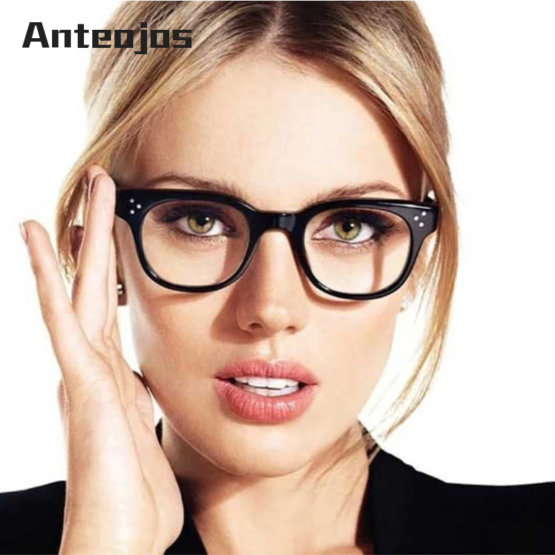 

Anteojos Brand Women Men Vintage Optical Glasses Rivet Decor Retro Square Spectacle Frames Eyeglasses Oculos Feminino De Grau D