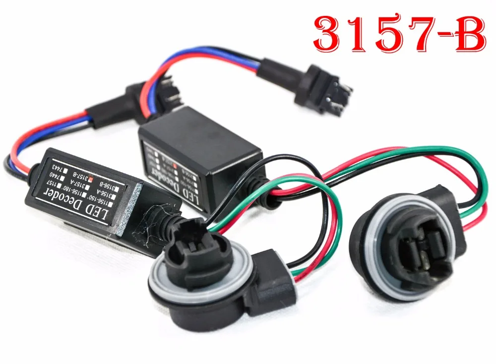 2pcs 3157-b Led Bulbs Power 8w Error Free Canbus Canceler Adapter ...