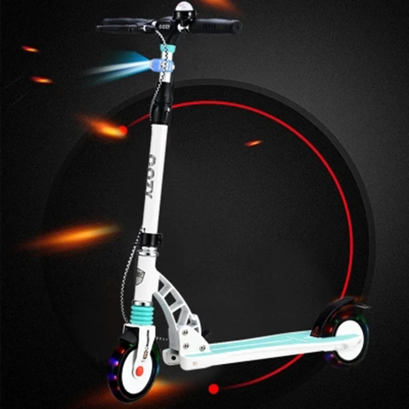 adult children kick scooter NEW pattern foldable PU 2wheels Hand brake bodybuilding all aluminum urban campus transportation