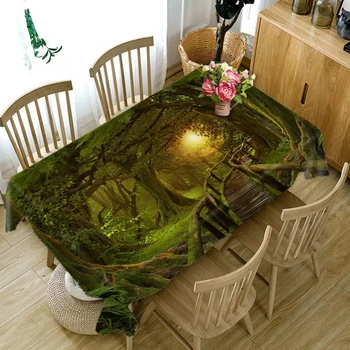 

3D Tablecloth Waterproof Coffee Dinner Party Table Cloth Round Rectangular Home Decorative Table Cover Linen Pillowcase