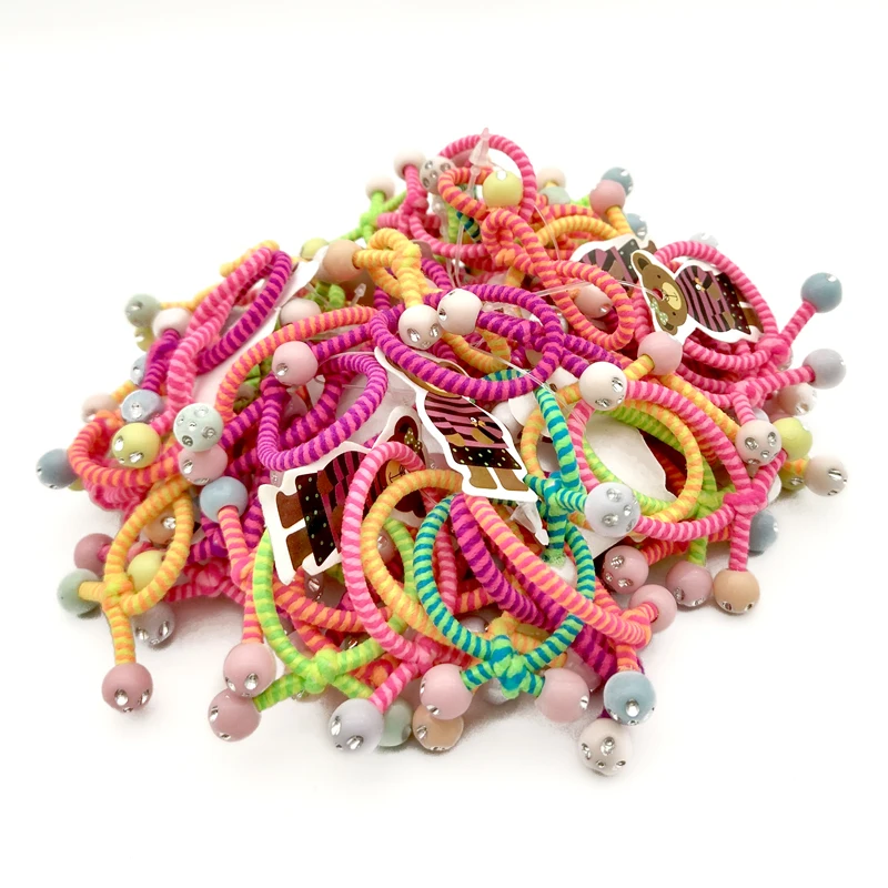 

10Pcs/Lot Rose/Ball Child Girl Hair Band Cute Hair Holders Rubber Elastics Accessories Charms Tie Gum Size 3CM