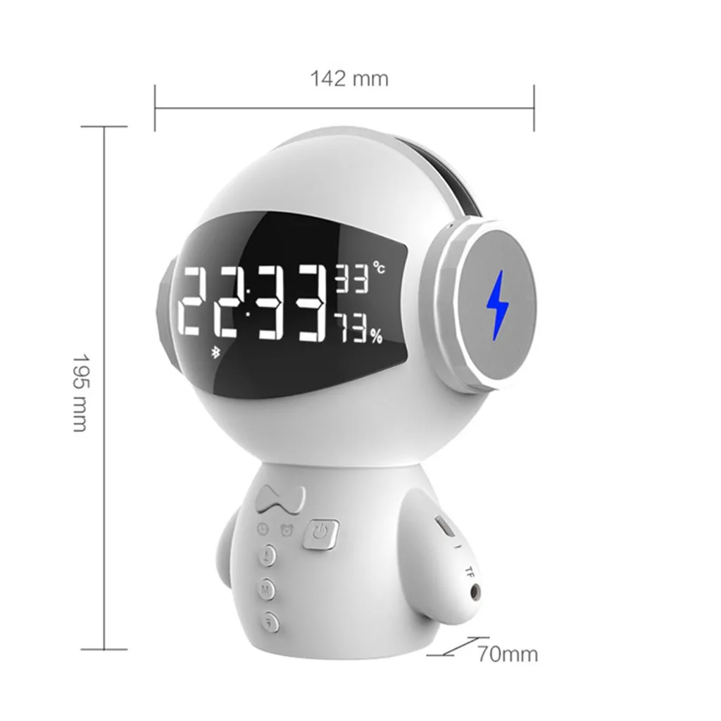 Робот беспроводной bluetooth динамик мини-экран дисплей температуры времени поддержка караоке Мобильная мощность FM #10