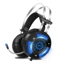 ALWUP-6 Gaming headset for PS4 Xbox one with microphone Gaming Headphones for computer PC games with splitter 7 colors LED light