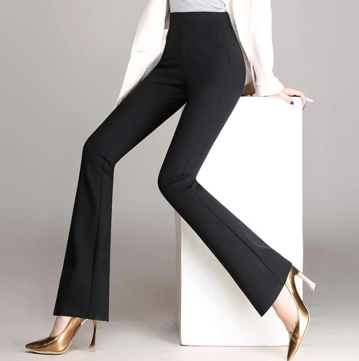 thick flared trousers