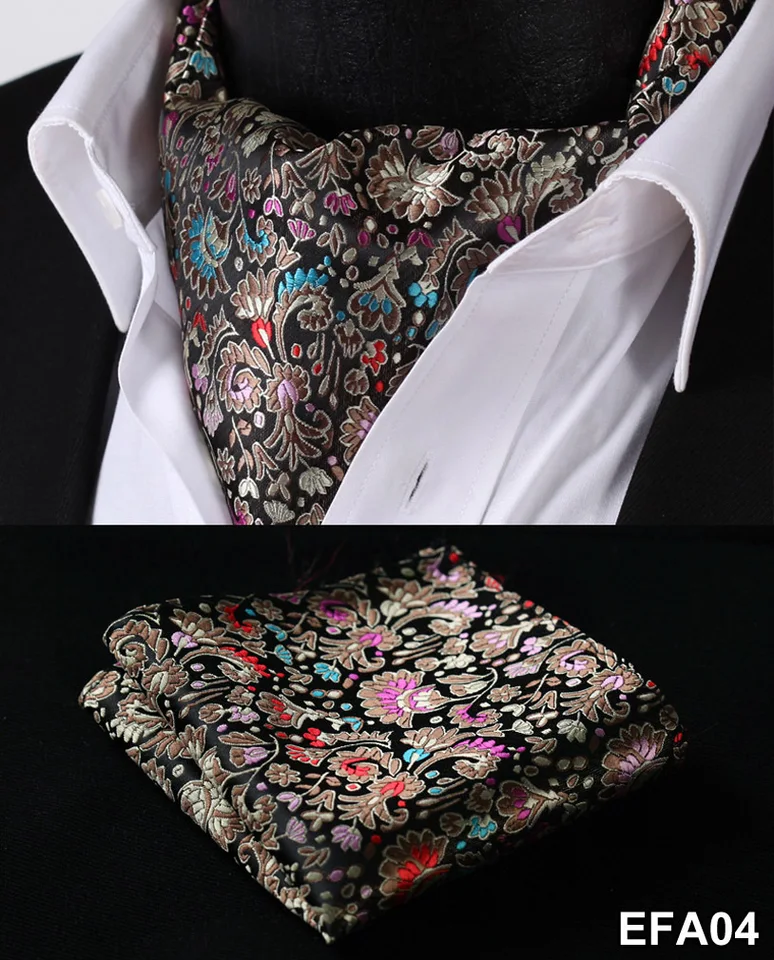 Men/'s Ascot Paisley Classic Tie Wedding Silk Cravat Jacquard Woven Party Necktie