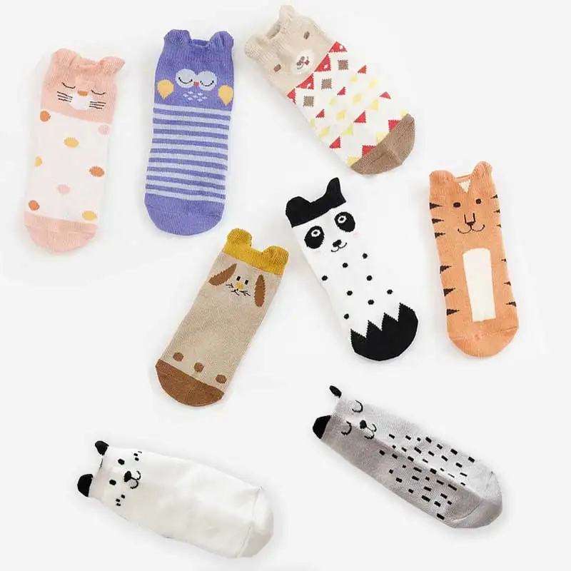 8 пар/лот, хлопковые носки для малышей нескользящие носки-тапочки для новорожденных короткие носки для мальчиков и девочек детские носки для маленьких детей, CSO203 - Цвет: 8 pairs