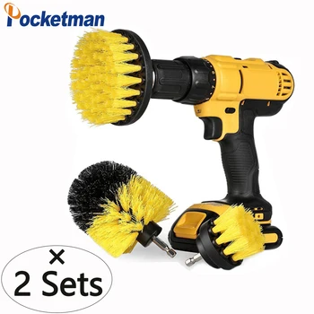 

2 Sets 3 pcs/set Power Scrubber Brush Drill Brush Clean for Bathroom Surfaces Tub Shower Tile Grout Cordless Scrub Cleaning Kit