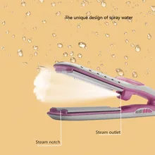 Amazon поставщик розовый паровой выпрямитель для волос синий коричневый увлажняющий