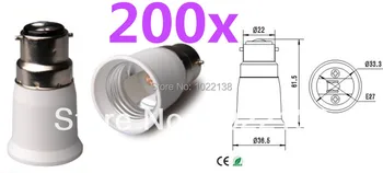 

200pcs B22 to E27 LED socket adapter Lamp Holder Converter For Led Light Bulb Lamp Free Shipping With Tracking No.
