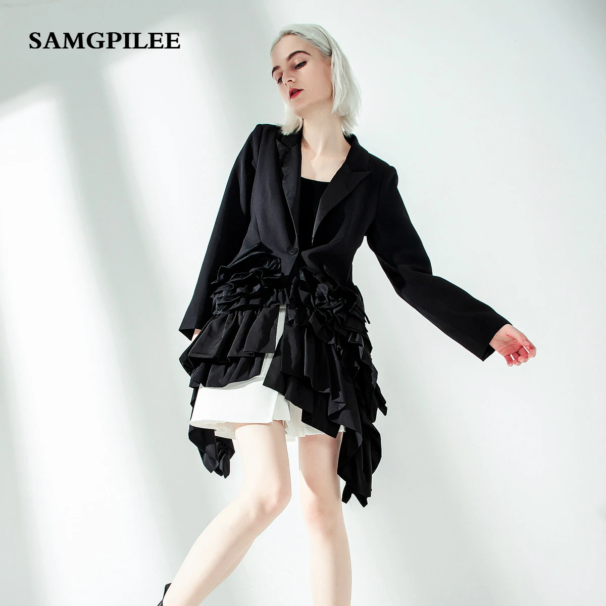 Vadim Real 2019 Nieuwe Volledige Mouw Solid Single Button Notched Kraag Applicaties Casual Mode Vrouwen Blazers S-l Vadim Real 2019 Nieuwe Volledige Mouw Solid Single Button Notched Kraag Applicaties Casual Mode Vrouwen Blazers S-l