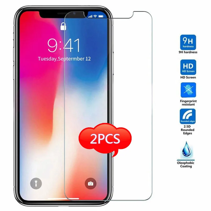 

2PCS/lot Film Tempered Glass Screen Protector Protection en Verre trempe ecran protecteur For iphone6 iphone 6 S 6S 7 8 XS Max X