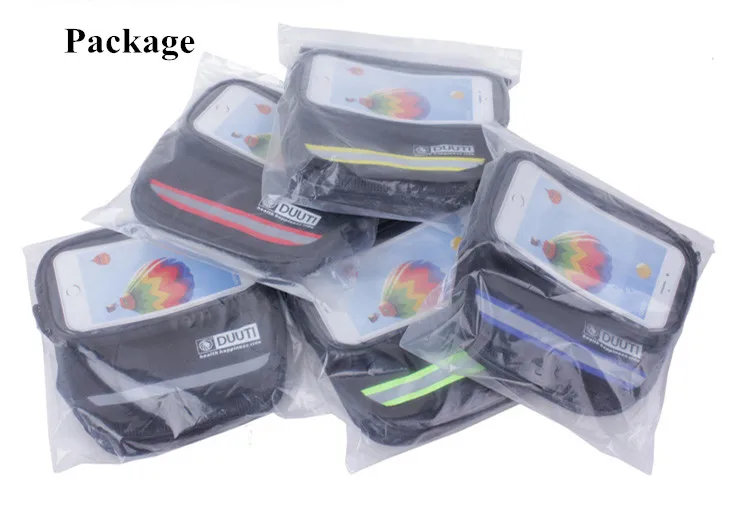Top 5 Color Waterproof Touch Screen Bicycle Bags Cycling Fluorescence Band Frame Bike Front 5.0 inch Mobile Phone Tube Storage Bag 11