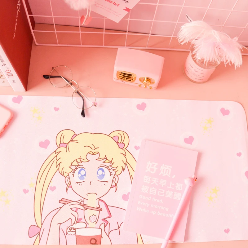 

Anime Sailor Moon Harajuku Kawaii Extra Large Gaming Mouse Pad Cartoon Computer Mousepad Anti-slip Mouse Mat Cosplay Props