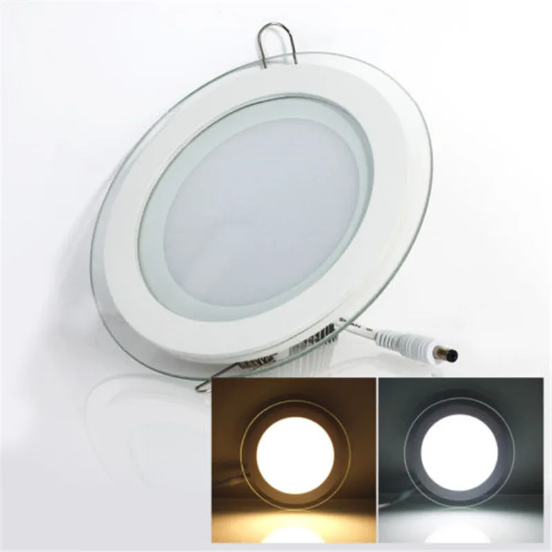 2019 New 3 COLOR CHANGE glass led panel light LED Ceiling Recessed Light AC85-265V Downlight SMD 6W 9W 12W 18W Home lighting | Лампы и