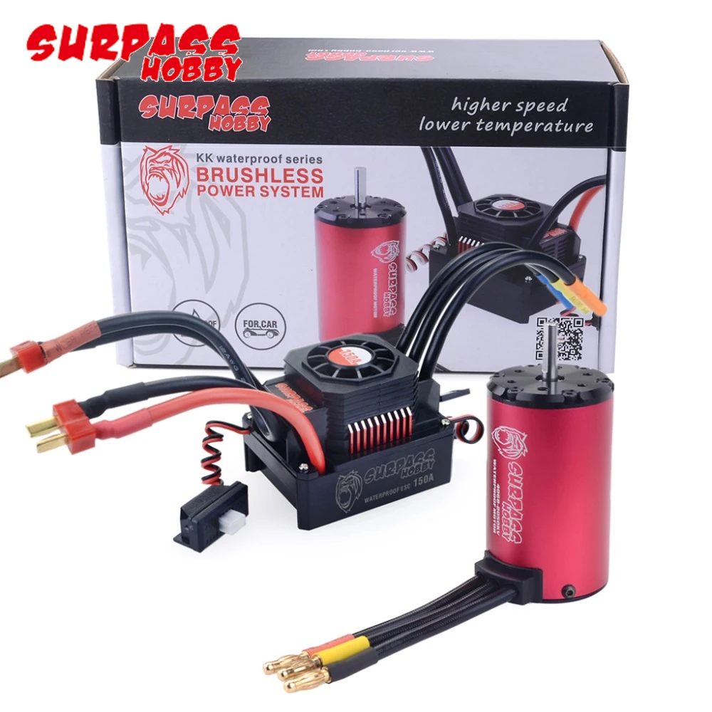 SURPASSHOBBY 4068 2050KV/2650KV водонепроницаемый бесщеточный двигатель с 120A/150A ESC для 1/8 RC