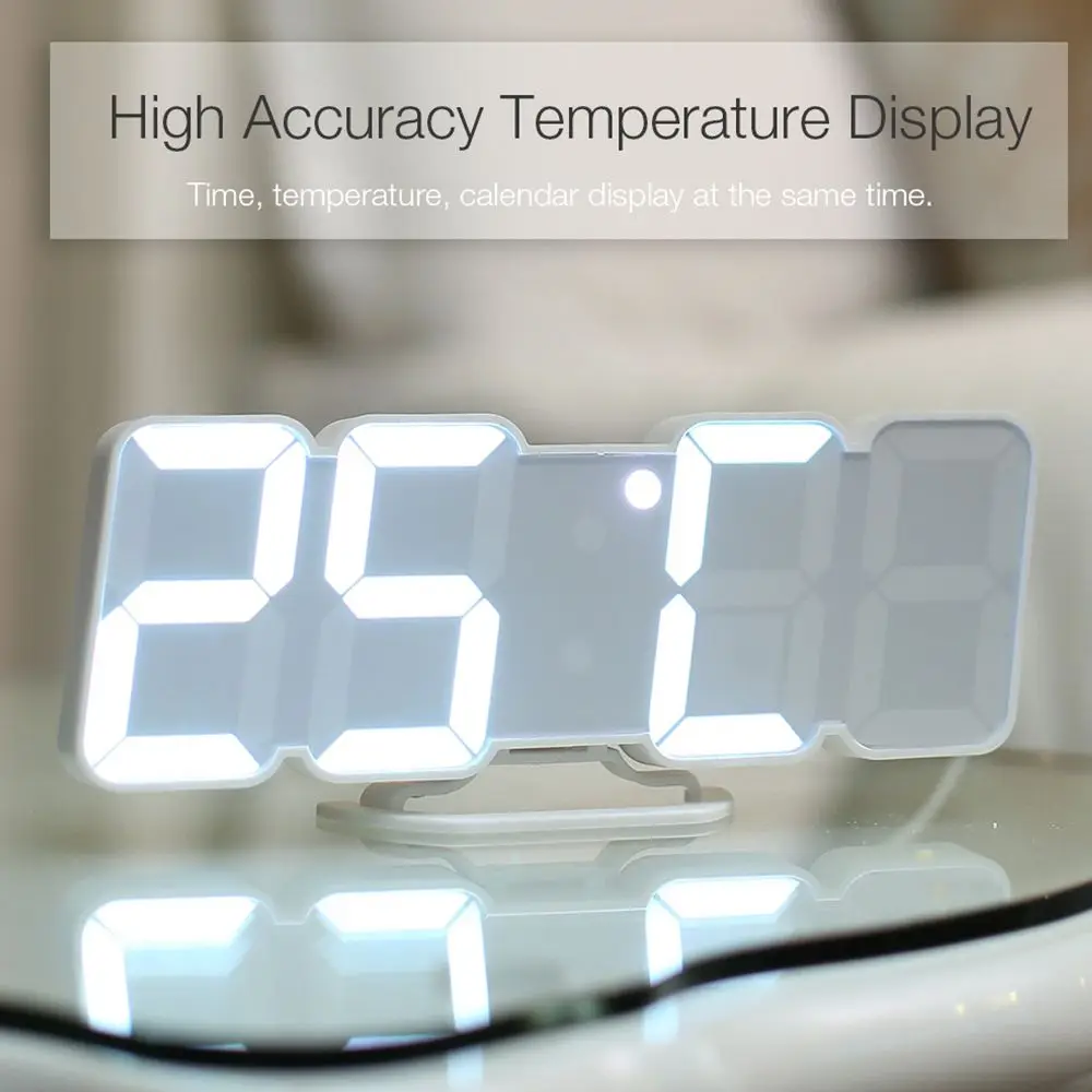 3D красочный светодиодный цифровой настенные часы Электронный Настольный Будильник голосовой пульт дистанционного управления температурный дисплей для домашнего декора подарок