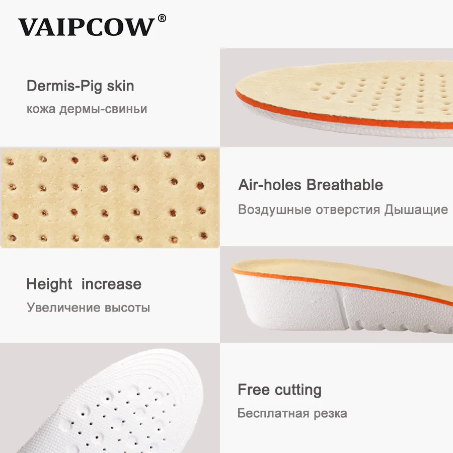 VAIPCOW/стелька, увеличивающая рост, 1,5 см-3,5 см, обувь с подушкой, увеличение высоты подъема, стелька на каблуке, пара обуви выше для мужчин/женщин