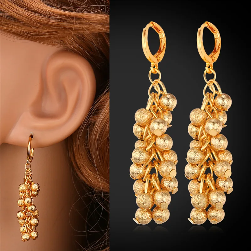 Grapes design gold earrings clearance