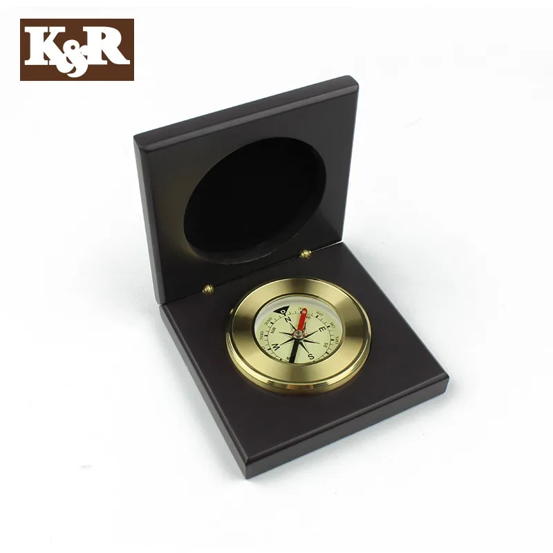 Professional outdoor compass gift box set copper shell vintage compass