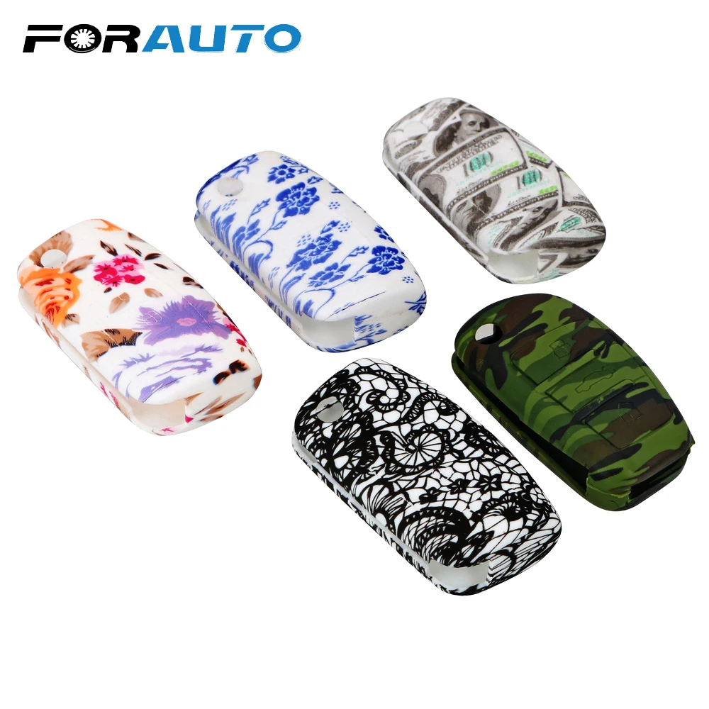 

FORAUTO For Ford Focus Escort Fiesta 3 Buttons Auto Accessories Key Shell Fob Remote Car Key Case Cover Car-styling Silicone