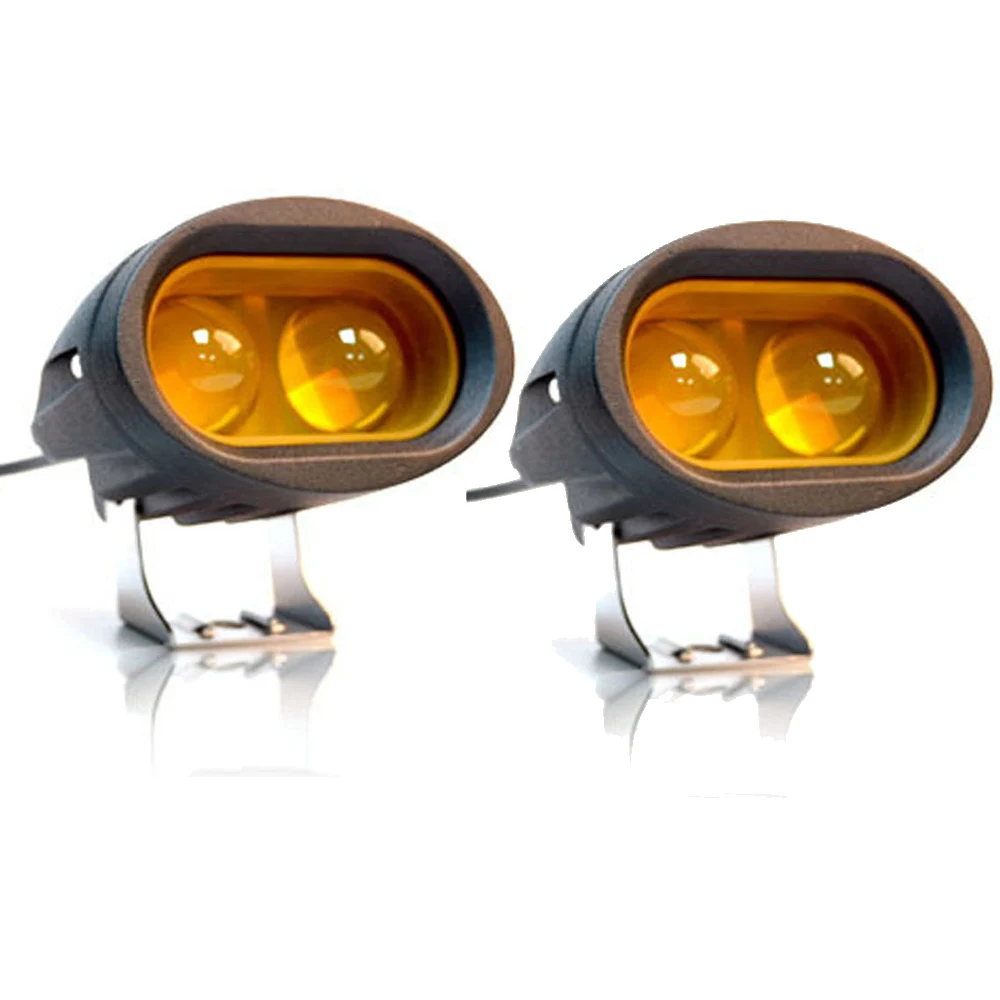 2x20 Вт 3D 4D 6D Белый/янтарный/желтый светодиодный рабочий светильник для вождения автомобиля Противотуманные фары для внедорожников точечный прожектор для внедорожников, мотоциклов, квадроциклов, велосипедных фар - Цвет: 2pcs 4D Amber