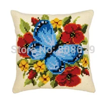 

CX0352 Needlework Kit Unfinished Acrylic Yarn Embroidery Pillow Tapestry Canvas Cushion Front Cross Stitch Pillowcase