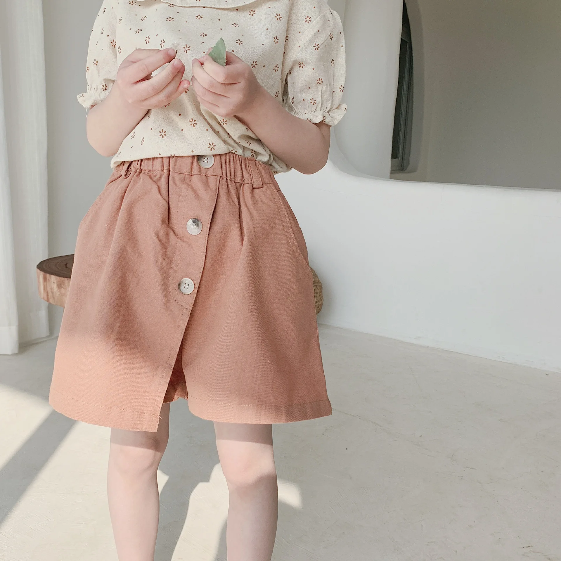 

Korean Children's Clothing Fake Two Pieces Skirt with Pants for Girl Kids Comfortable Loose Pants Casual Kids Irregular Pants