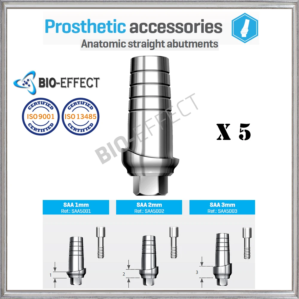 

5X Dental Titanium Anatomic Straight Abutments(SCREWS INCLUDED) For Internal Hex System Implants,Top Quality Brand,Bio-Effect