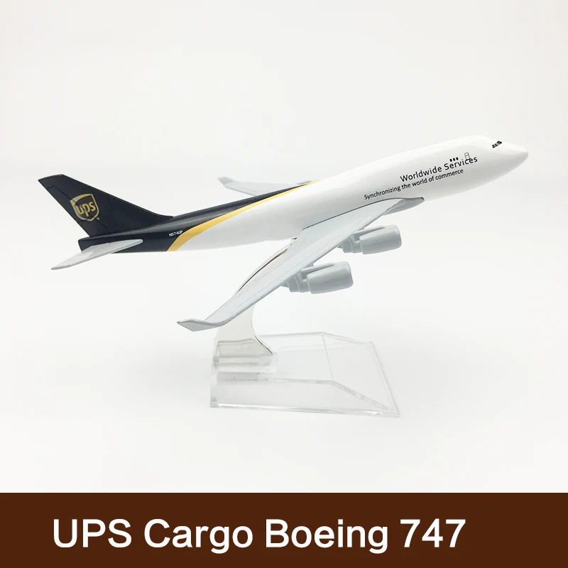 16 см UPS Cargo Airlines модель самолета Боинг 747 металл литья под давлением авиация модель B747 дыхательных самолета Модель Масштаб игрушки подарки