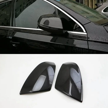 

MONTFORD For Audi Q7 2016 2017 2018 ABS Plastic Black Exterior Door Rear View Mirror Rearview Mirror Protector Mouldings 2Pcs