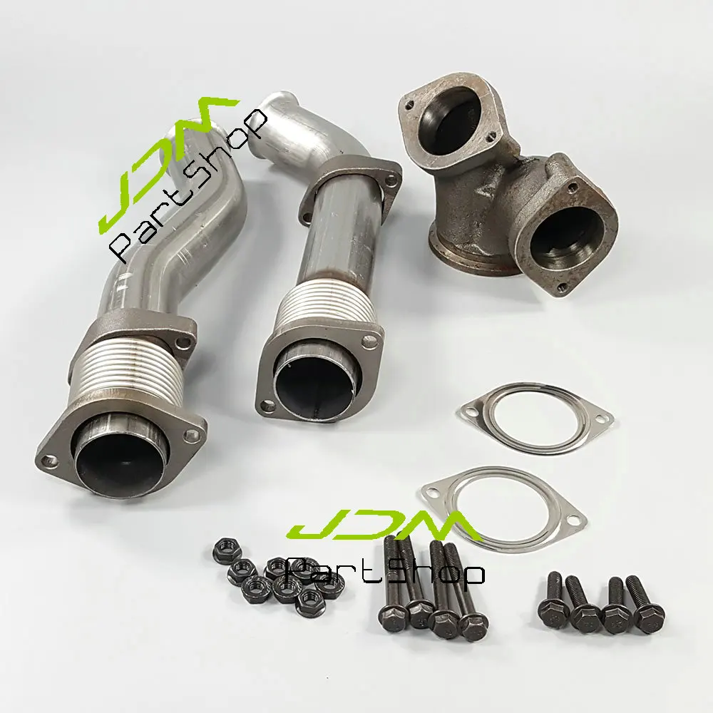 

Turbocharger Diesel Exhaust Up Pipes&Gaskets For 99-03 Ford Powerstroke 7.3L Super Duty E-350 E-450 Excursion F-250 F-350 F-450