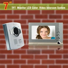 1 Camera 1 Monitor de 7 tft de vídeo intercom timbre de la puerta color con cable de vídeo portero automático sistema de intercomunicación del timbre videoportero monitores