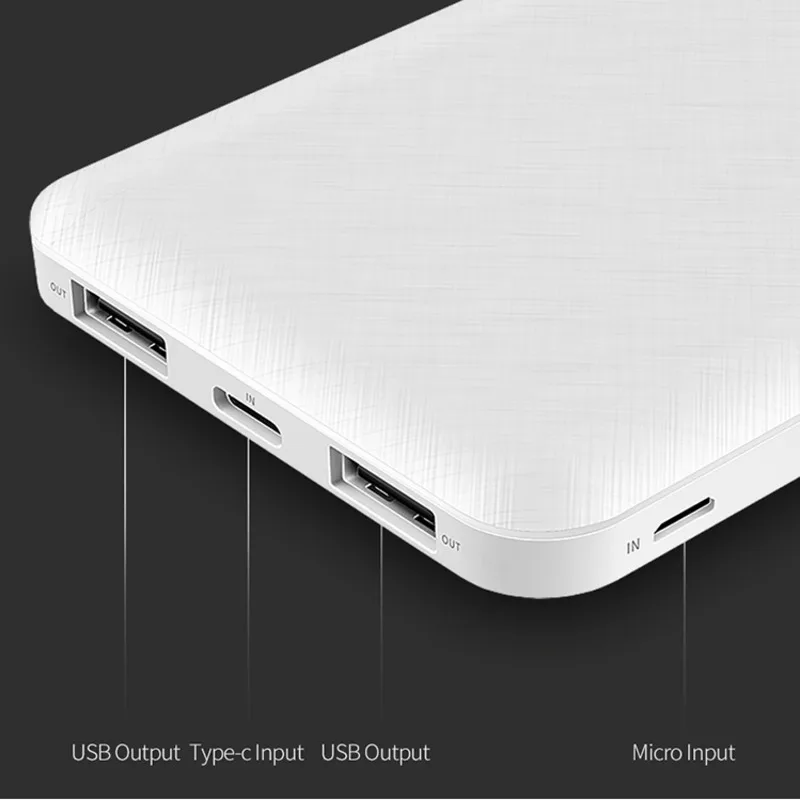 Rock power Bank для Xiaomi Mi 10000 мАч Usb type C c портативное Внешнее зарядное устройство Быстрая