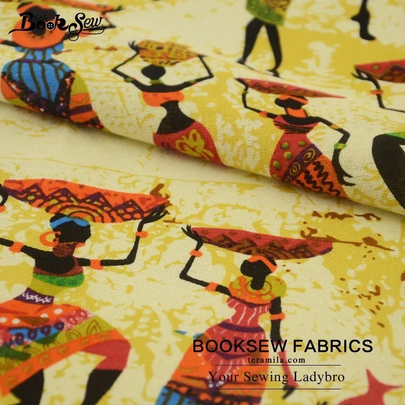 Booksew натуральный хлопок лен Ткань Африка Стиль Вышивание Материал ткани Tecido для скатерти Подушка сумка Шторы Подушка ZAKKA