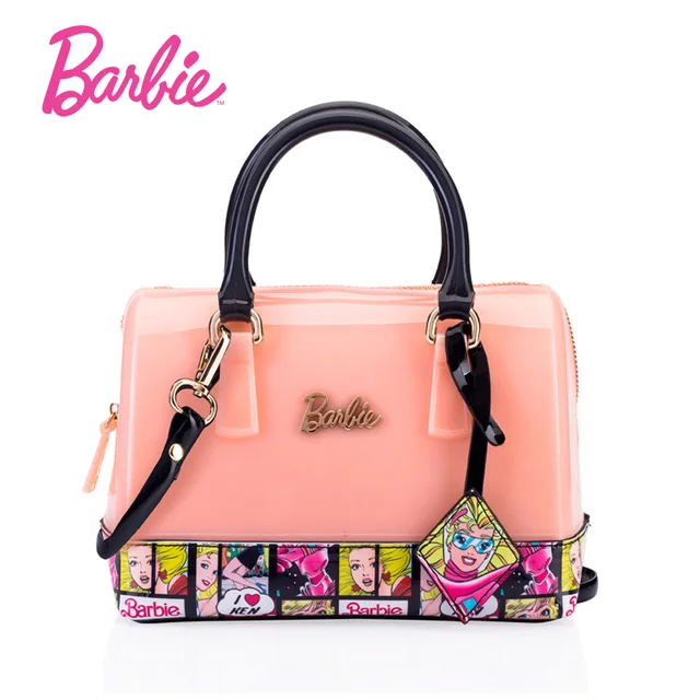 Barbie 2018 New Fashion Women Shoulder Bags Jelly Bag Leather Barbie 2018 New Fashion Women Shoulder Bags Jelly Bag Leather Handbags Pink Color Patchwork Female