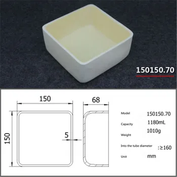 

99.5% Square corundum crucible / 1180ml 150150.70 / Temperature 1600 degrees / Sintered ceramic crucible