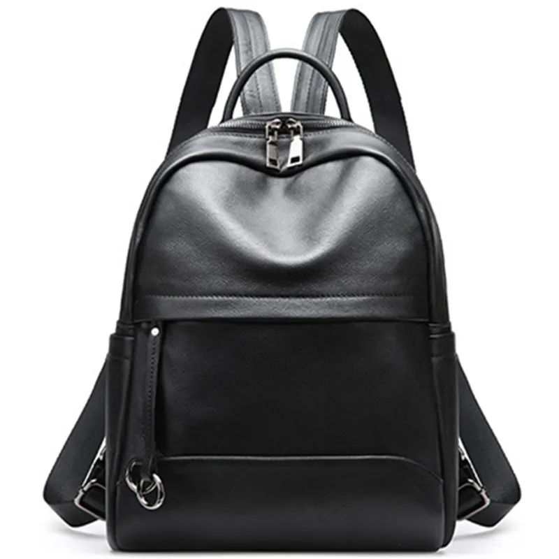 

Europe United States Fashion backpack 100% Cow leather backpack brand 2018 new women shoulder bag genuine leather free shipping