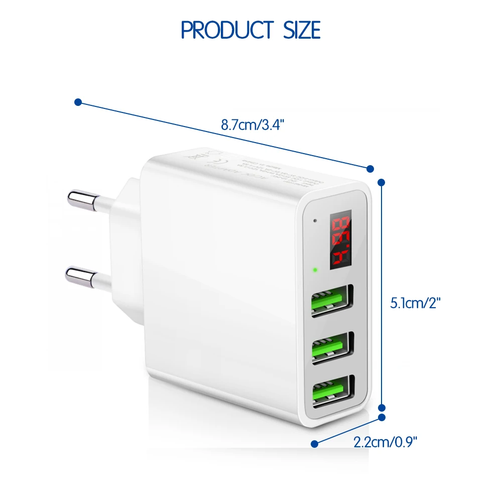 Двойной USB Автомобильное зарядное устройство адаптер ЖК-цифровой дисплей быстрое зарядное устройство Автомобильное USB зарядное устройство для huawei sony samsung