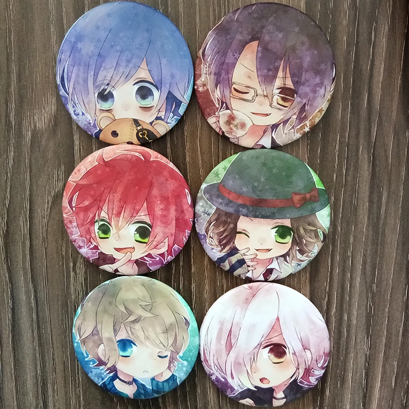 10 шт./компл. 2,6 дюймов значок аниме DIABOLIK LOVERS аниме аято Сакамаки Kanato Laito Shu ouma Reiji Subaru брошь для кимоно значок любителей аниме