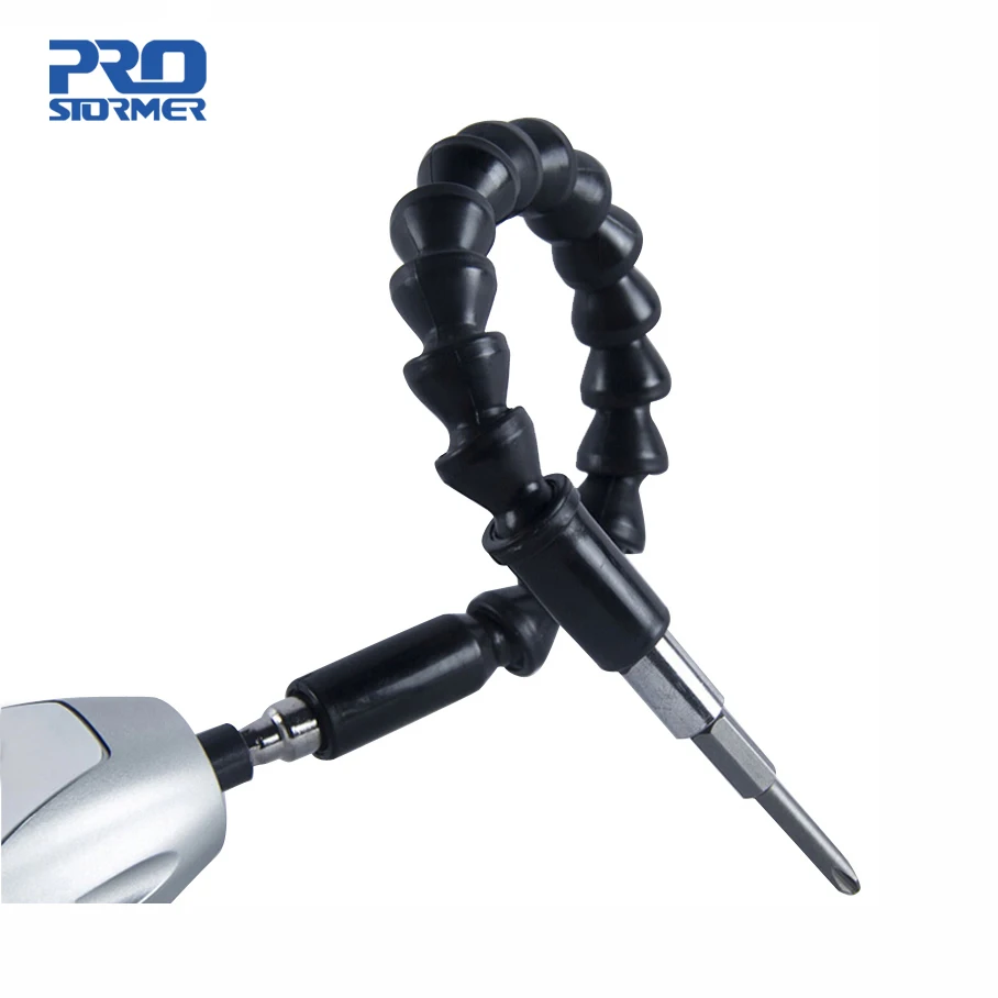 

PROSTOEMER 295mm Electronics Drill Black Flexible Shaft Bits Extention Screwdriver Bit Holder Connect Link For Electronic Drill