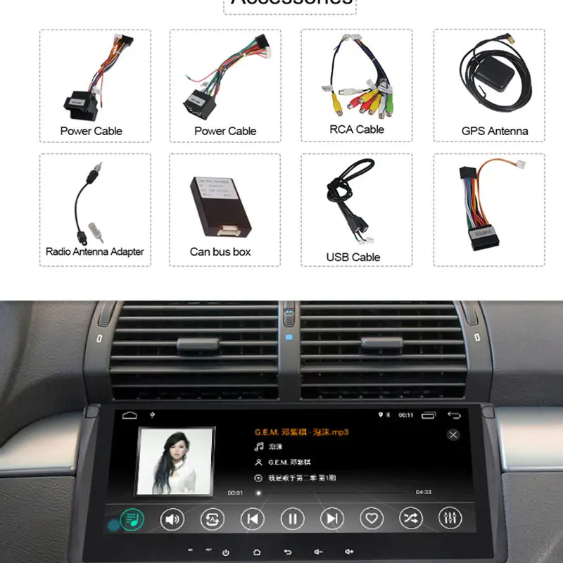 Sale Free shipping! 10.25 inch Car Multimedia Player Android 9.1 GPS Stereo For BMW/E39/X5/E53 Wifi FM AM Radio automotivo canbus RDS 3