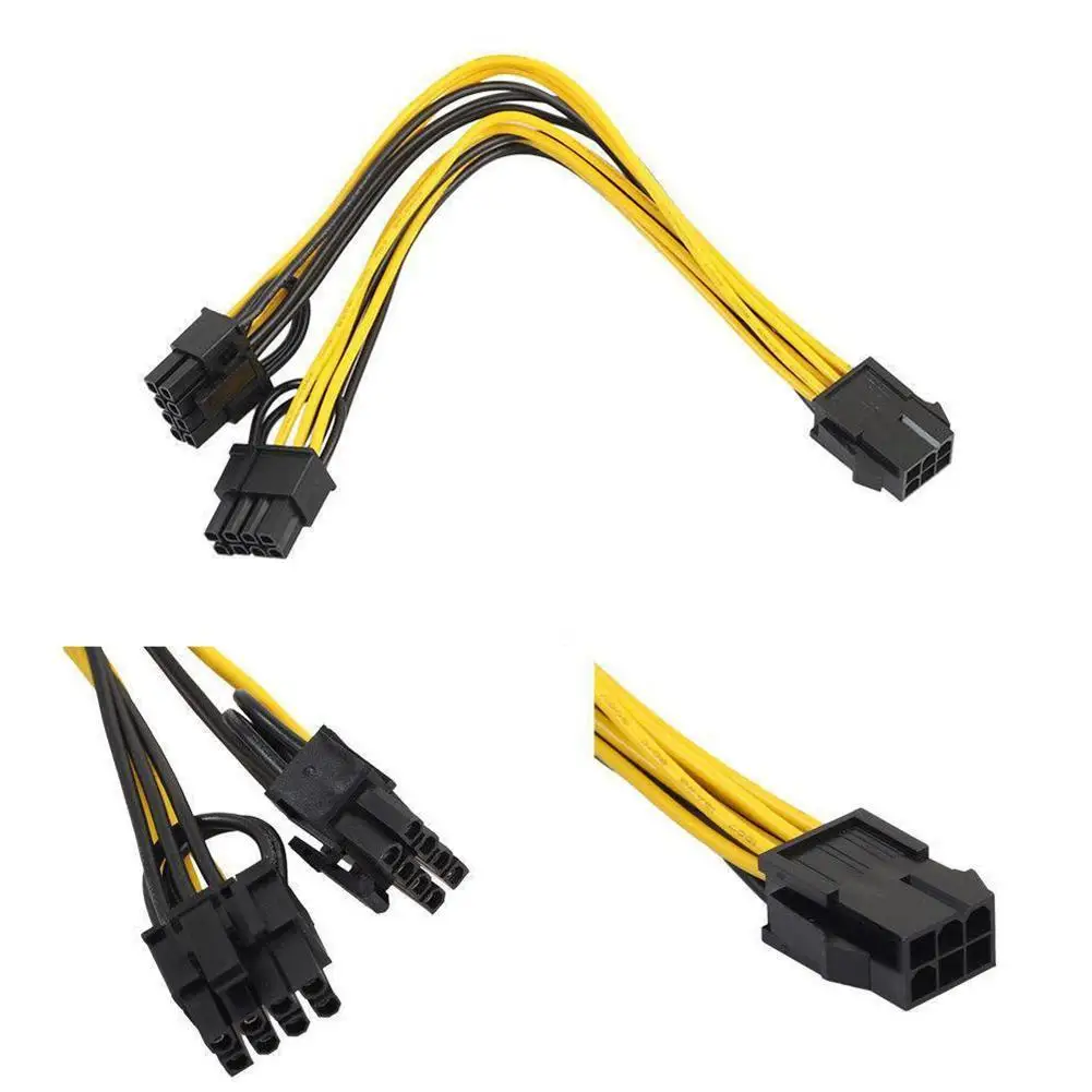 1 шт. PCI E 6 контактный 2x6 + 2 (6 контактный/8 контактный) кабель разветвитель питания