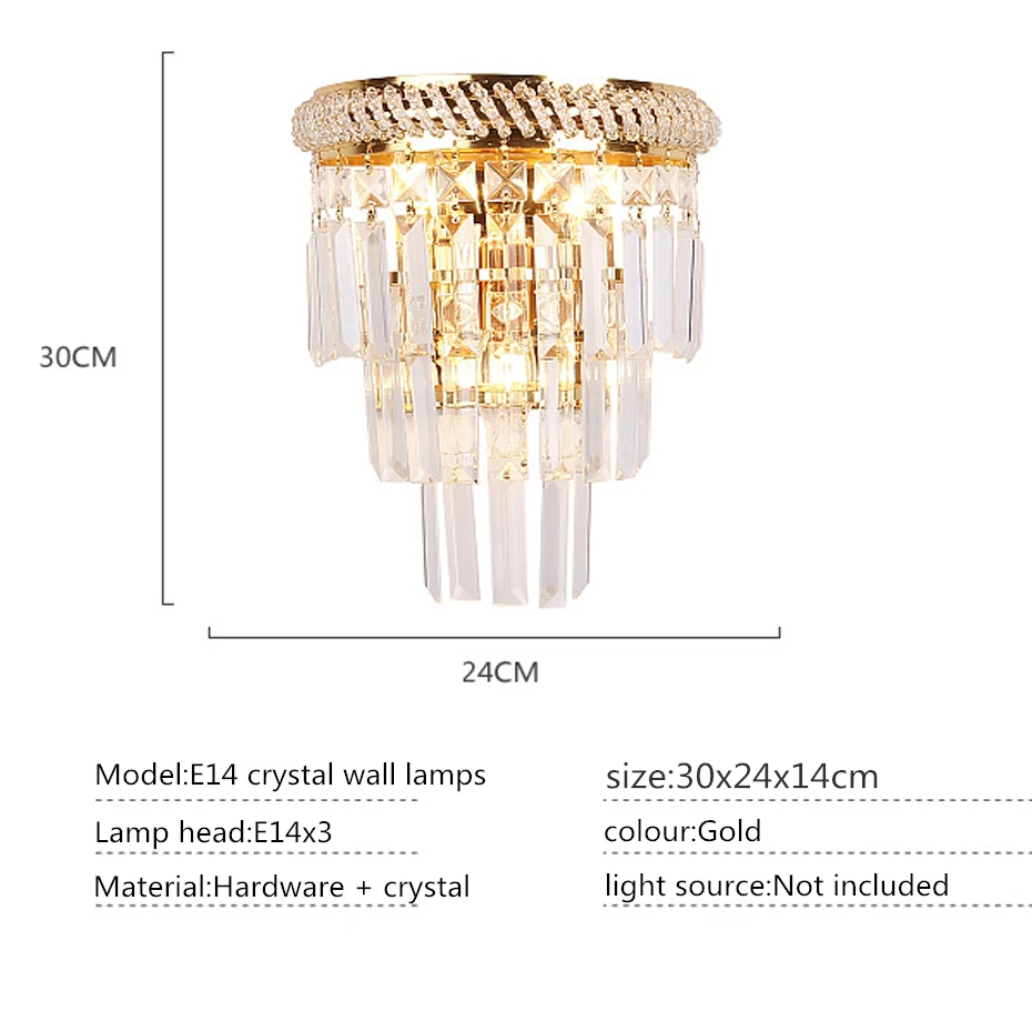Европейский роскошный хрустальный настенный светильник креативный 3 головки E14 настенный светильник для гостиной ТВ фон прохода коридора украшение дома