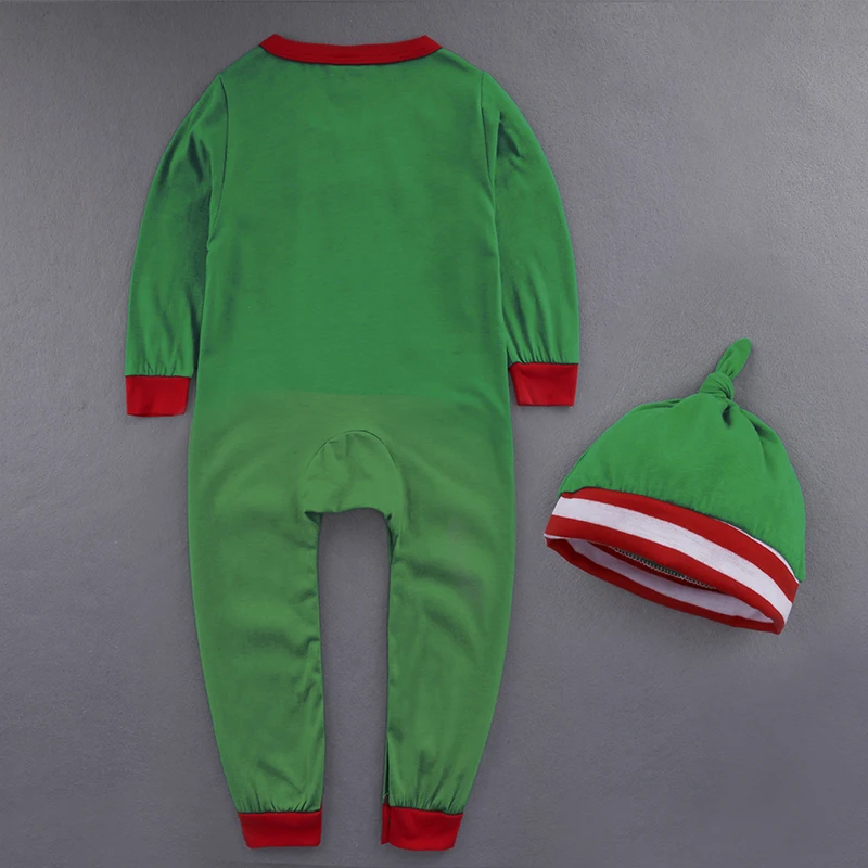Рождественская зимняя одежда для новорожденных девочек и мальчиков, боди для новорожденных, Ropa, детский комбинезон, шапка, комплект dr0028