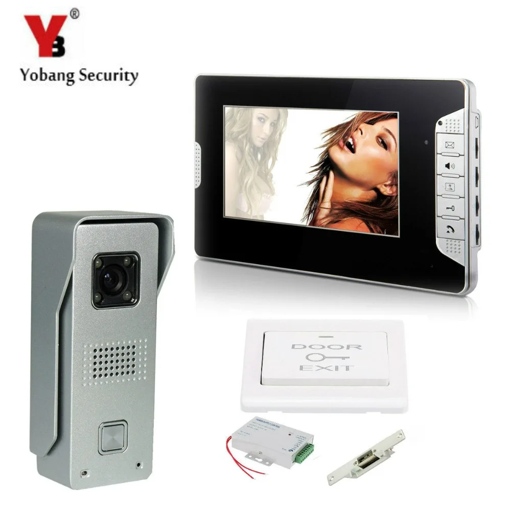 

YobangSecurity 7"Inch LCD Video Door Phone Visual Intercom Doorbell 1-camera 1-monitor IR Night Vision With Electronic Door Lock