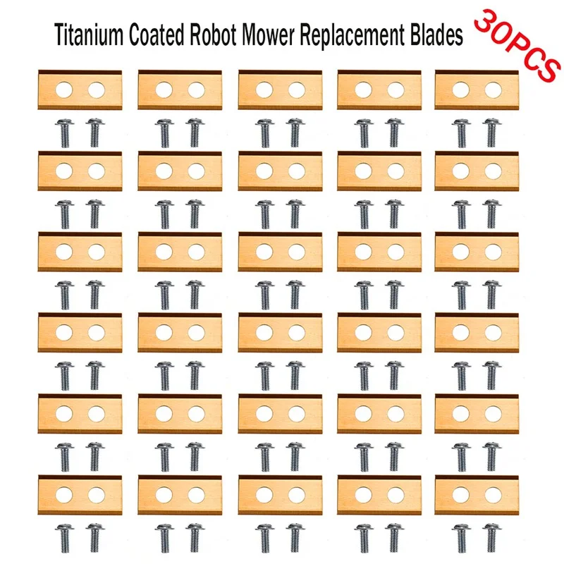 

30X Titanium Coated Robot Mower Replacement Blades for WORX ROBOT LAWN MOWER